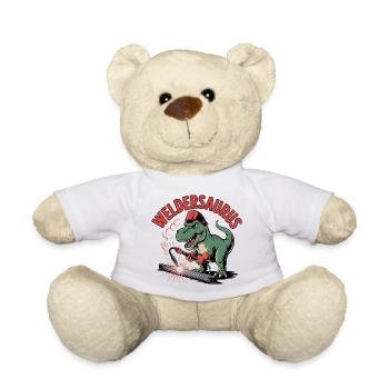 Schweißersaurus lustiges Dinosaurier-Schweißer-Geschenk - Teddy - Weiß - Vorne