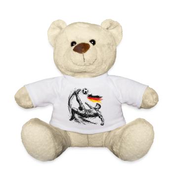 Football overhead kick Germany Style - Teddy Bear - white - Front