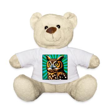 owl - Teddy Bear - white - Front