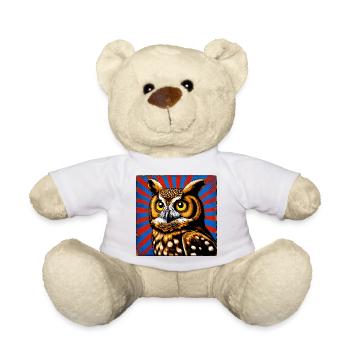 owl - Teddy Bear - white - Front