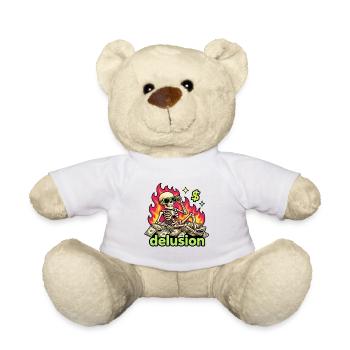 Flammende Dollar Skelett-Wahnvorstellung - Teddy - Weiß - Vorne