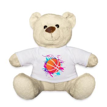 Basketball Synthwave - Teddy Bear - white - Front