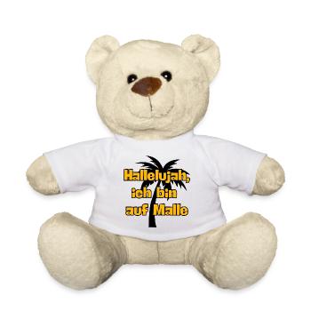 HALLELUJAH, ICH BIN AUF MALLE! PARTY, URLAUB, JGA - Teddy - Weiß - Vorne