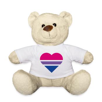 Drapeau de la fierté Cœur · Bisexuel - Nounours - blanc - Devant