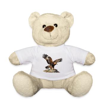 Adler im Flug auf steilem Felsen - Teddy - Weiß - Vorne