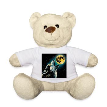 Wolf heult zum Vollmond - Teddy - Weiß - Vorne