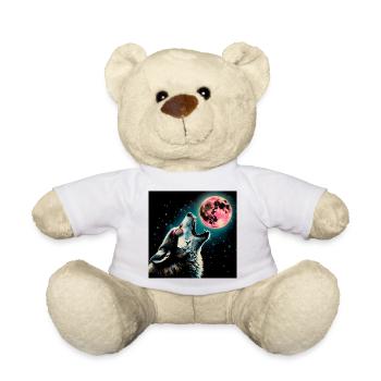 Wolf heult zum Vollmond - Teddy - Weiß - Vorne