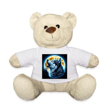 Wolf heult zum Vollmond - Teddy - Weiß - Vorne