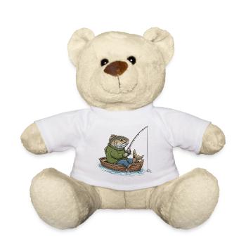 humor fishing Fish Fisherman - Teddy Bear - white - Front