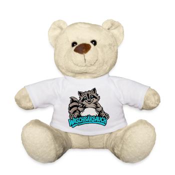 Süßer Waschbär Bauch Cartoon Tier Motiv - Teddy - Weiß - Vorne