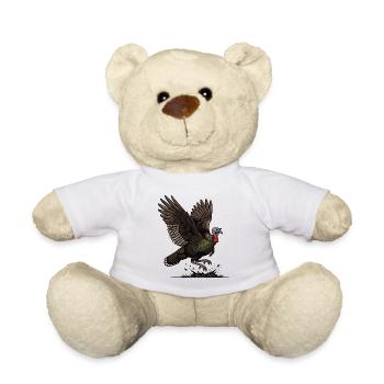 Wild Turkey in Flight Wilderness Forest - Teddy Bear - white - Front