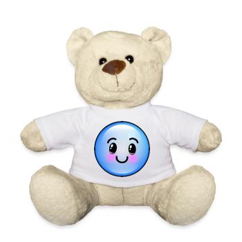 Cute Blue Bubble - Teddy Bear - white - Front