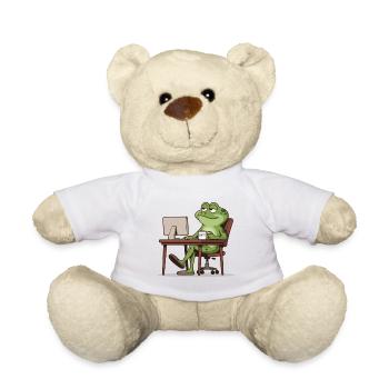 Frosch Büro mit Kaffee - Teddy - Weiß - Vorne