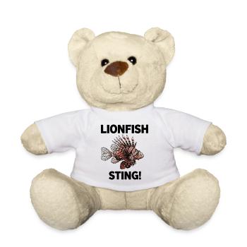 Lionfish Danger Sting Flying Lionfish Black - Teddy Bear - white - Front