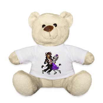 Wildebeest and Zebra in Elegant Swing Dance - Teddy Bear - white - Front
