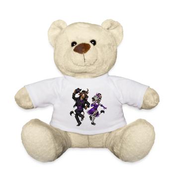 Wildebeest and zebra in glamorous tap dancing - Teddy Bear - white - Front