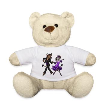Wildebeest and zebra in passionate dance - Teddy Bear - white - Front