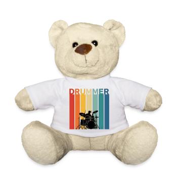 Cadeau de batterie pour garçon Fan de Musique - Nounours - blanc - Devant