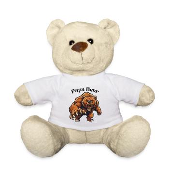 Papa Bear Shirt – Strong Dad Protector Father Tee - Teddy - Weiß - Vorne
