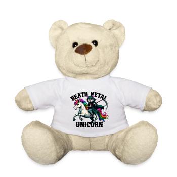 Death Metal Unicorn Rider Music Rock Heavy Metal - Teddy Bear - white - Front