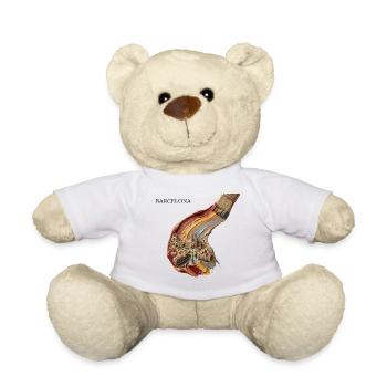 Barcelona im Farbwirbel - Teddy - Weiß - Vorne