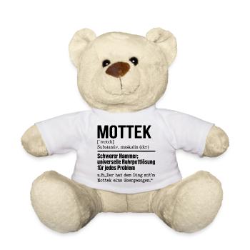 Mottek Definition, Ruhrpott, Ruhrgeiet Dialekt - Teddy - Weiß - Vorne