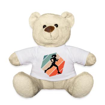 Geschenkidee für eine Running mit Running - Teddy - Weiß - Vorne