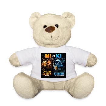 MI vs KI – Prost statt Prompt - Teddy - Weiß - Vorne