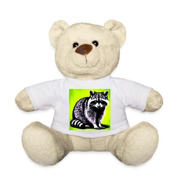 Raccoon - Teddy Bear - white - Front