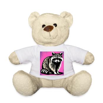 Raccoon - Teddy Bear - white - Front
