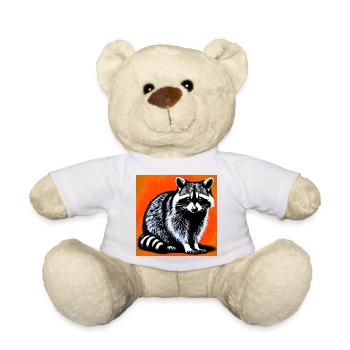 Raccoon - Teddy Bear - white - Front