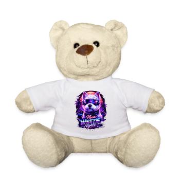 Neon Westie Nights – Cyber Dog with Sunglasses - Teddy Bear - white - Front