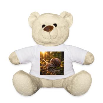 Sunset snail in mossy forest - Teddy Bear - white - Front