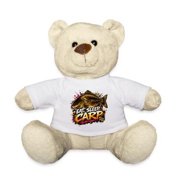 Eat Sleep Carp – Carp Fishing Angler Design - Teddy Bear - white - Front