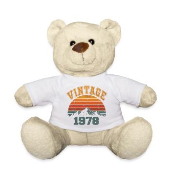 Vintage 1978 Retro Mountain Geburtstag 1978 - Teddy - Weiß - Vorne