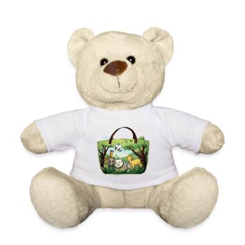 Jungle Wildlife Tote Bag - Teddy Bear - white - Front