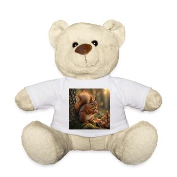 Écureuil dans la forêt ensoleillée - Nounours - blanc - Devant