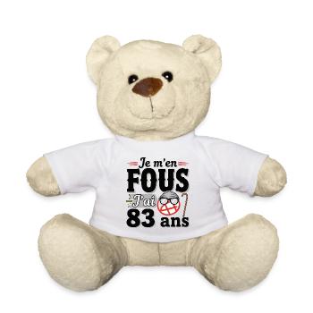 j'ai 83 ans / cadeau 83 ans / t-shirt 83 ans - Nounours - blanc - Devant