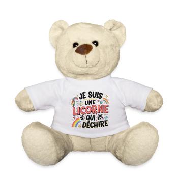 Je suis une licorne qui déchire Cadeau Fille - Nounours - blanc - Devant