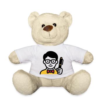 Professeur Professeur Bande dessinée Glasses - Nounours - blanc - Devant