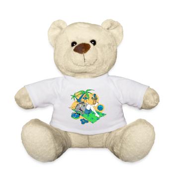 Relaxed Knight on Tropical Beach - Teddy Bear - white - Front