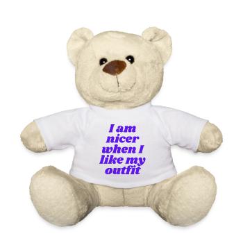 Je suis plus gentille quand j’aime ma tenue - Nounours - blanc - Devant