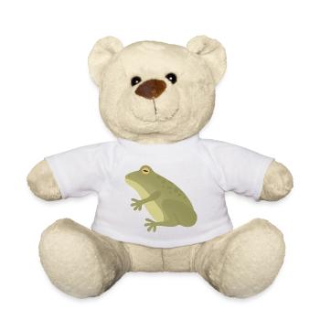 Smaragdfrosch-Silhouette in erdigen Tönen - Teddy - Weiß - Vorne