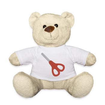 Icône des Ciseaux Rouges - Nounours - blanc - Devant