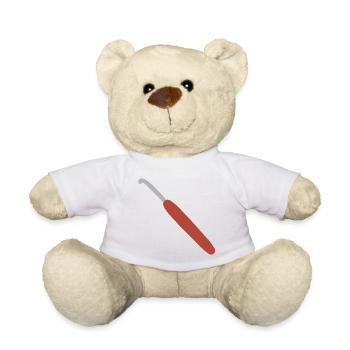 Häkelhaken mit rotem Griff - Teddy - Weiß - Vorne