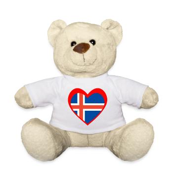Ísland Hjarta – Ást til Íslands - Teddy - Weiß - Vorne