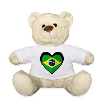 Brasil Coração Preto – Amor pelo Brasil - Teddy Bear - white - Front