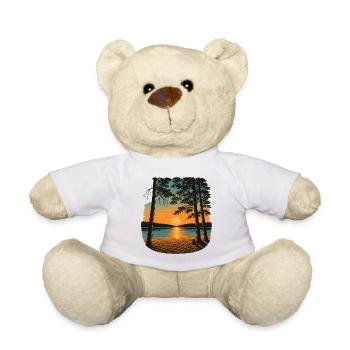 Sonnenuntergang am Waldsee - Teddy - Weiß - Vorne