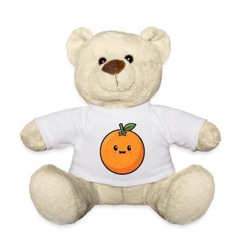Niedliche Orange - Sommer 2026 süße Frucht Motiv - Teddy - Weiß - Vorne