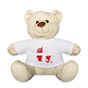 Denmark Flag Map - Teddy Bear - white - Front